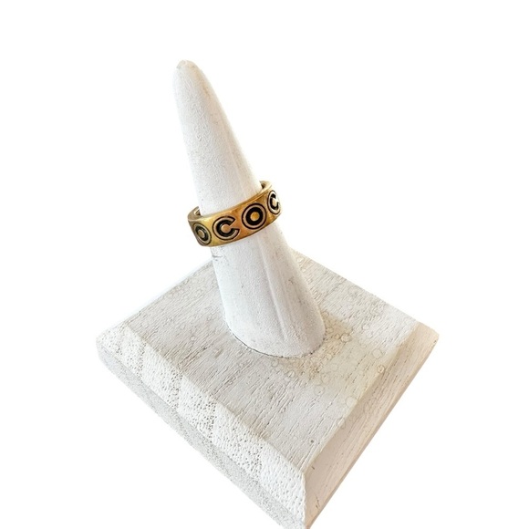 Authentic CHANEL Gold & Black Coco Ring Size 6 - Picture 6 of 9